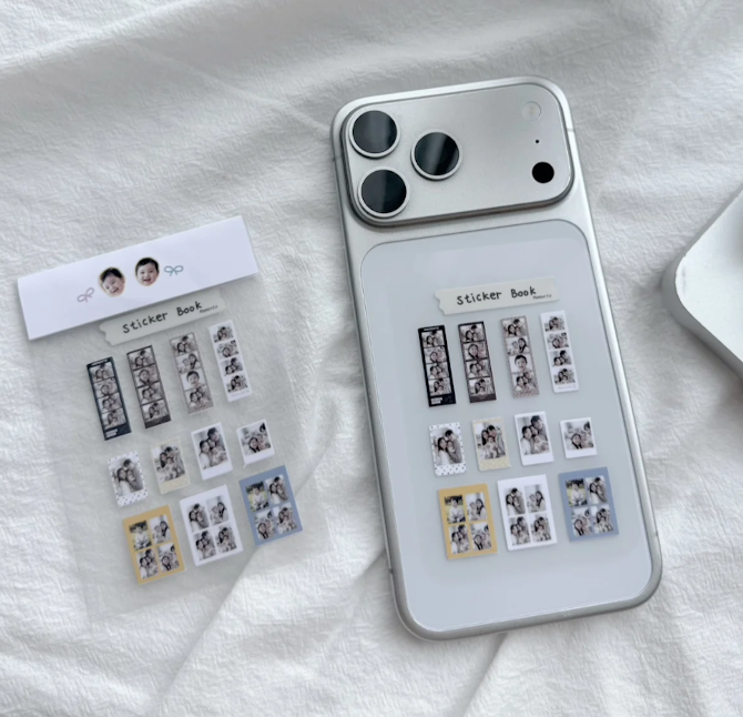 Photo Booth Strip Stickers — Custom Clear Sheet