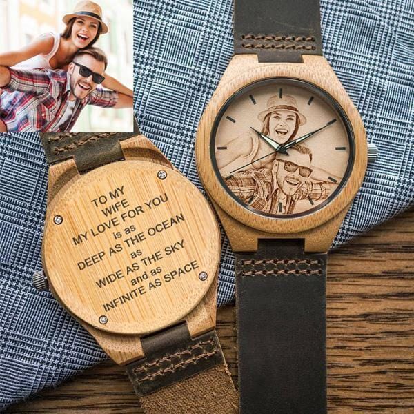 Engraved Photo Watch Gift For Husband Anniversary Gifts
