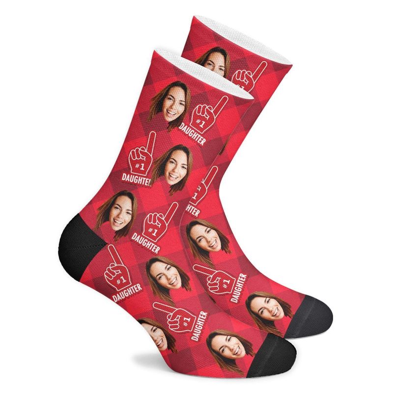 Custom Photo Socks Daughter Fan Face Mash Socks