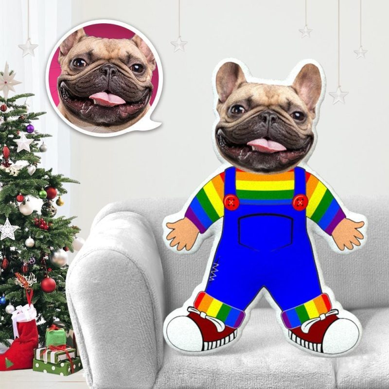 Dog Face Pillow Custom Stuffed Animals Pet Photo Pillow Gifts for Dog Lovers Chucky Costume
