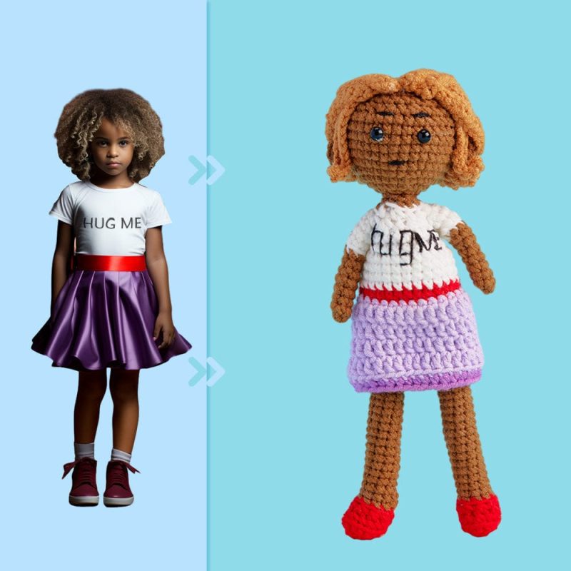 Full Body Customizable 1 Person Custom Crochet Doll Personalized Gifts Handwoven Mini Dolls – Hug Me Girl