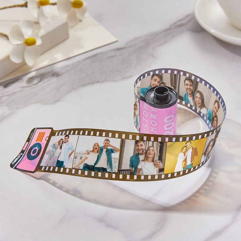 Custom Film Roll Keychain 15 Pics Personalized Multiphoto Camera Keychain for Couples
