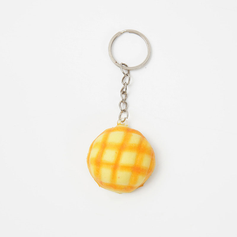 Mini Realistic Dark Pineapple Bun PU Foam Squishy Stress Relief Toy Cute Bag Charm & Keychain