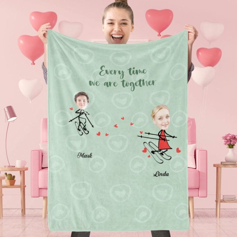 Valentine’s Day Blanket Cutom Blanket With Pictures Valentines Gift For Couple