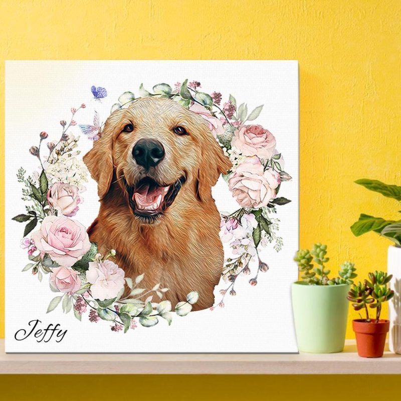Framed Canvas Art Dog Sympathy Gifts 3 Sizes