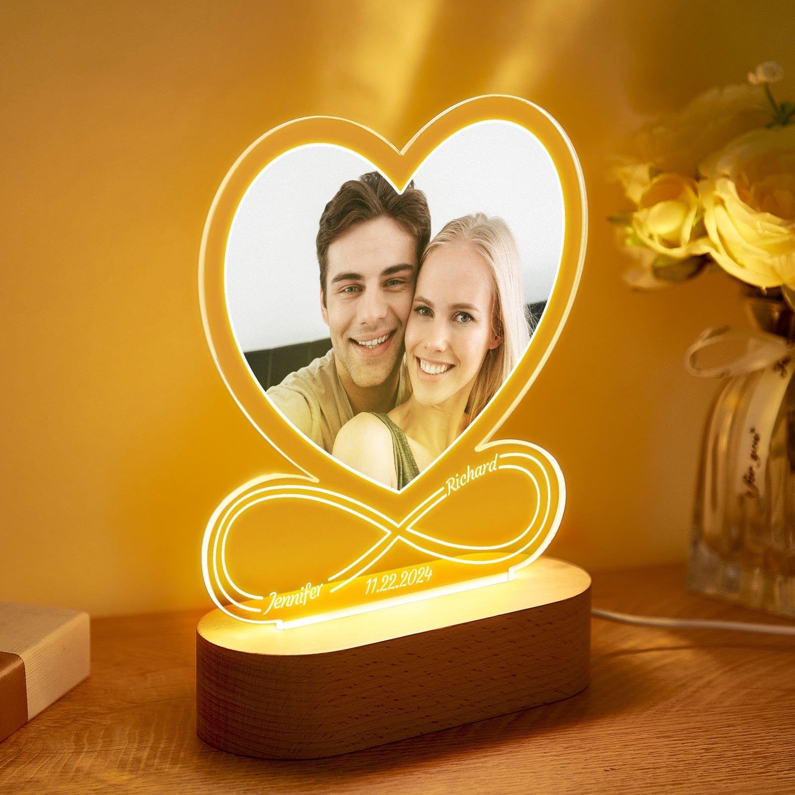 Personalized Gifts Night Light Love Lamp Infinite Love Customized Gifts for Women Men Couple Valentines Anniversary Customizable Gifts for Him Her Boyfriend Girlfriend - Image 2