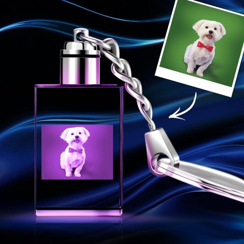 Pet Sympathy Gifts Dog Photo Keychain – Rectangle