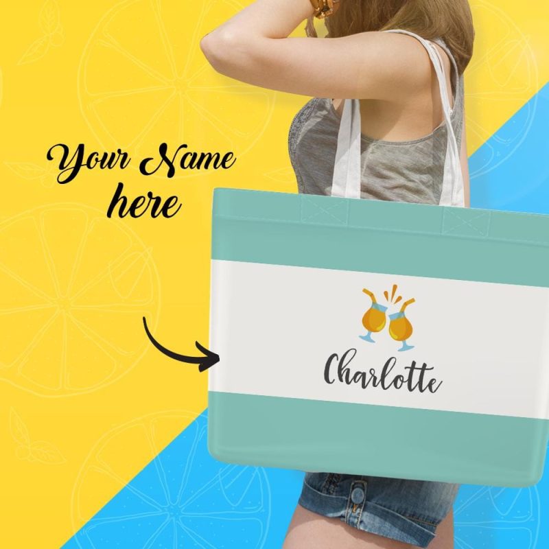 Custom Text Handbag For Green Shoulder Bag For Woman For Shopping Bag