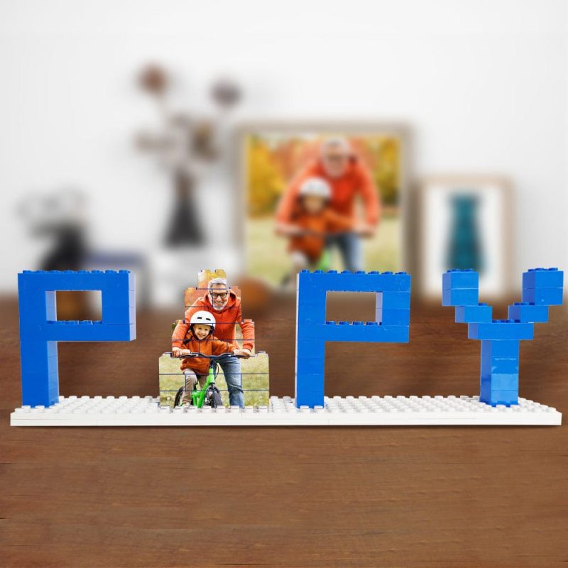 Personalized Papy Photo Building Brick Puzzles Photo Block Father’s Day Gifts