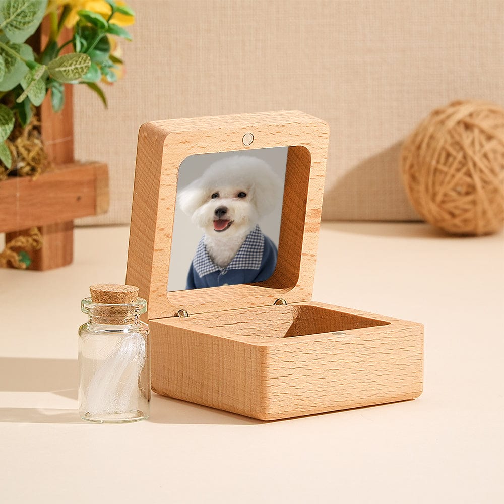 Personalized Wooden Pet Ashes Box Dog Cat Fur Keepsake Box Pet Memorial Gift for Pet Owner - Image 2