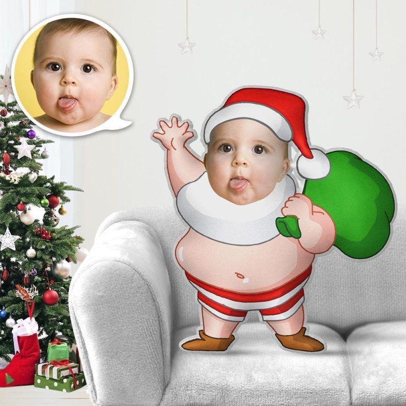 Face Pillows Personalized Pillows Chubby Santa Claus Kris Kringle Throw Pillow MiniMe Pillow Gag Gifts Christmas Gifts For Kid