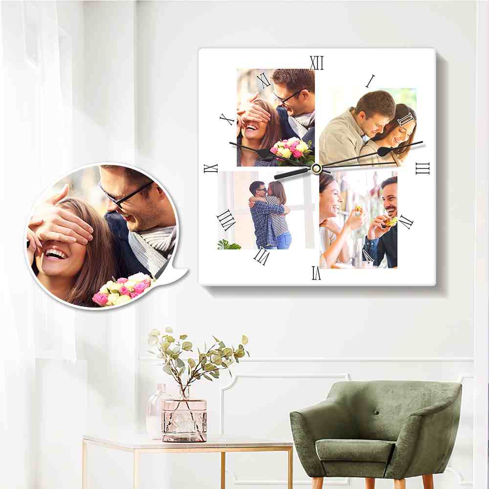 Custom Wall Clock Photo Wall Clock Home Decor Gifts For Couples 20*20cm