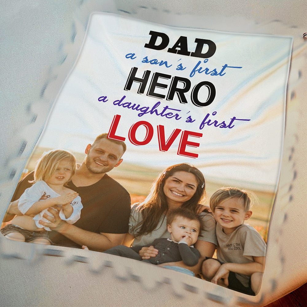 Personalized Blanket for Dad Super Daddy Blanket Fathers Day Gift - Image 2