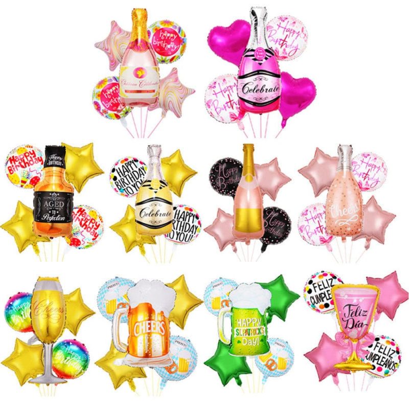 Champagne Bottle Balloons for Birthday and Engagement Party Decorations