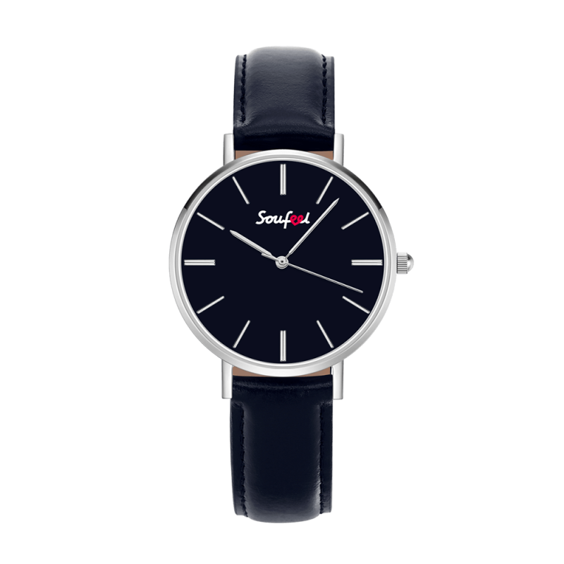 Women’s Classic Watch Dark Blue Leather Strap 36mm