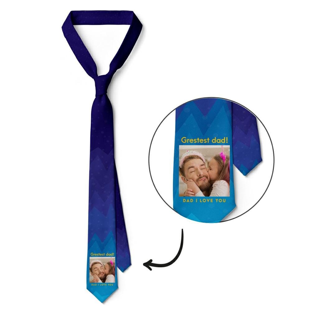 Father's Day Ties Photo Necktie Gift For Dad - "I Love You Dad" - Image 5