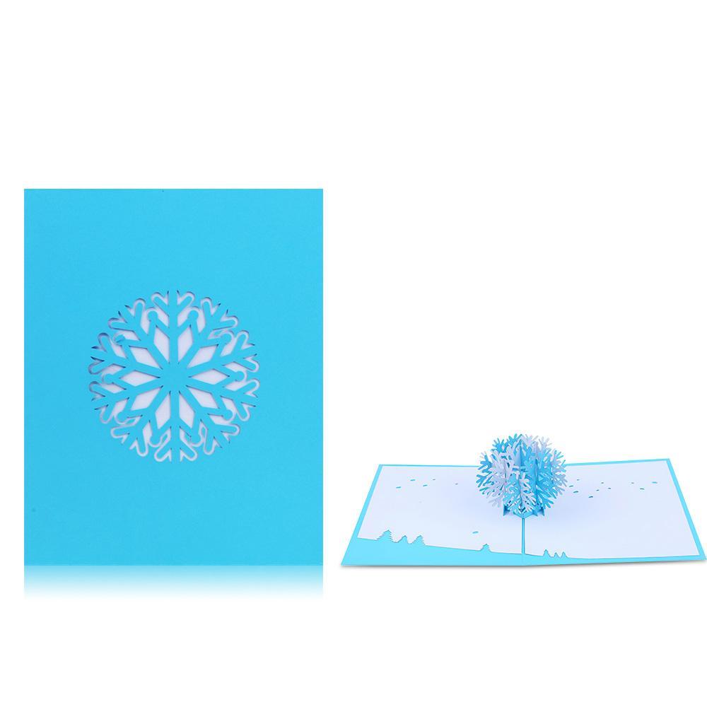 Happy New Year 3D Pop Up Greeting Card Snowflakes - Image 2