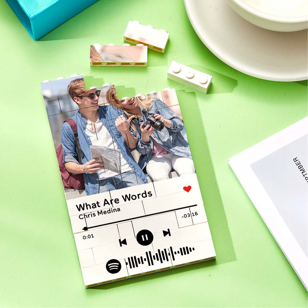 Personalised Photo Building Block Custom Spotify Code Gifts for Him - Image 2
