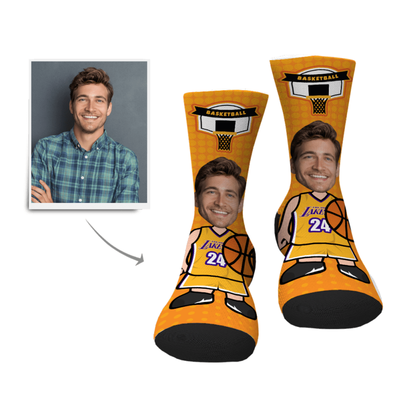 Custom Photo Socks Basketball Player Face Mash Socks