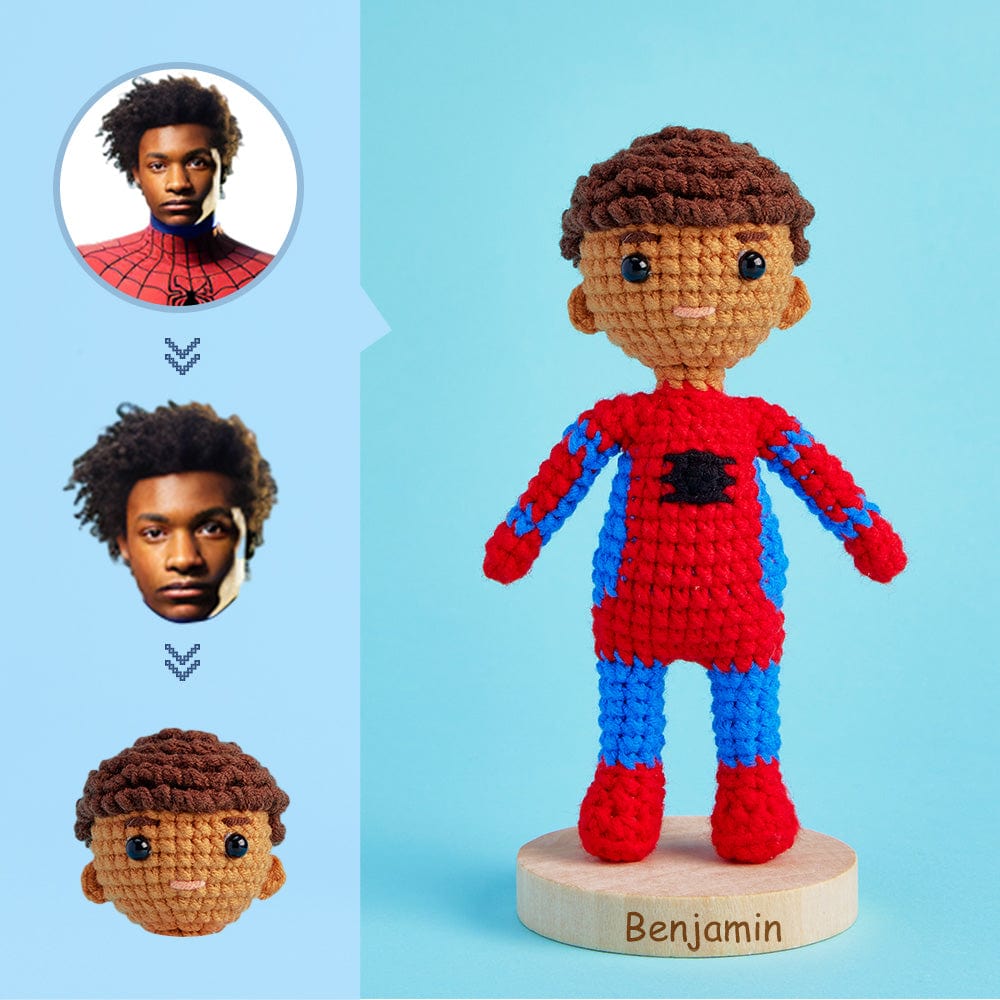 Custom Face Crochet Doll Personalized Gifts Handwoven Mini Dolls - Spiderman - Image 2