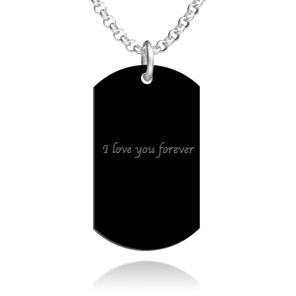 Men's Photo Engraved Tag Necklace with Engraving Photo Dog Tag - Image 2