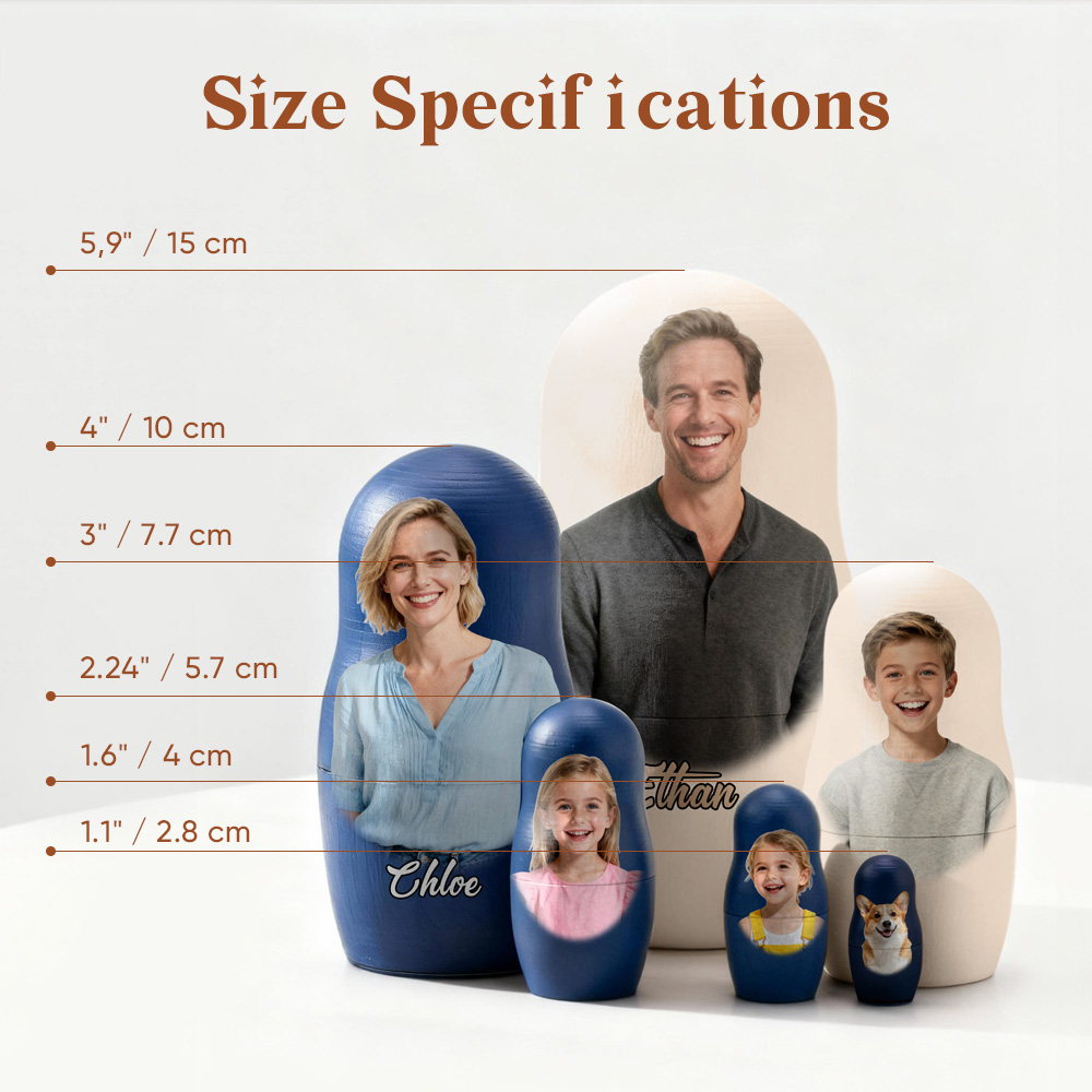 Personalized Photo Nesting Doll Custom Text Family Picture Matryoshka Keepsake Gift for Christmas and Home Decor - soufeeluk - Image 3