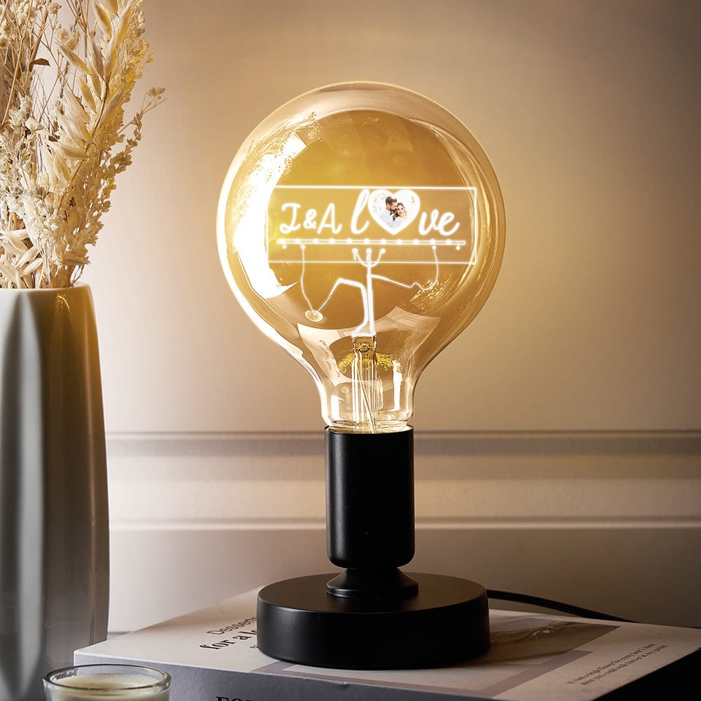 Custom Photo Led Vintage Edison Personalized Acrylic Name Lamp Soft Light Bulbs