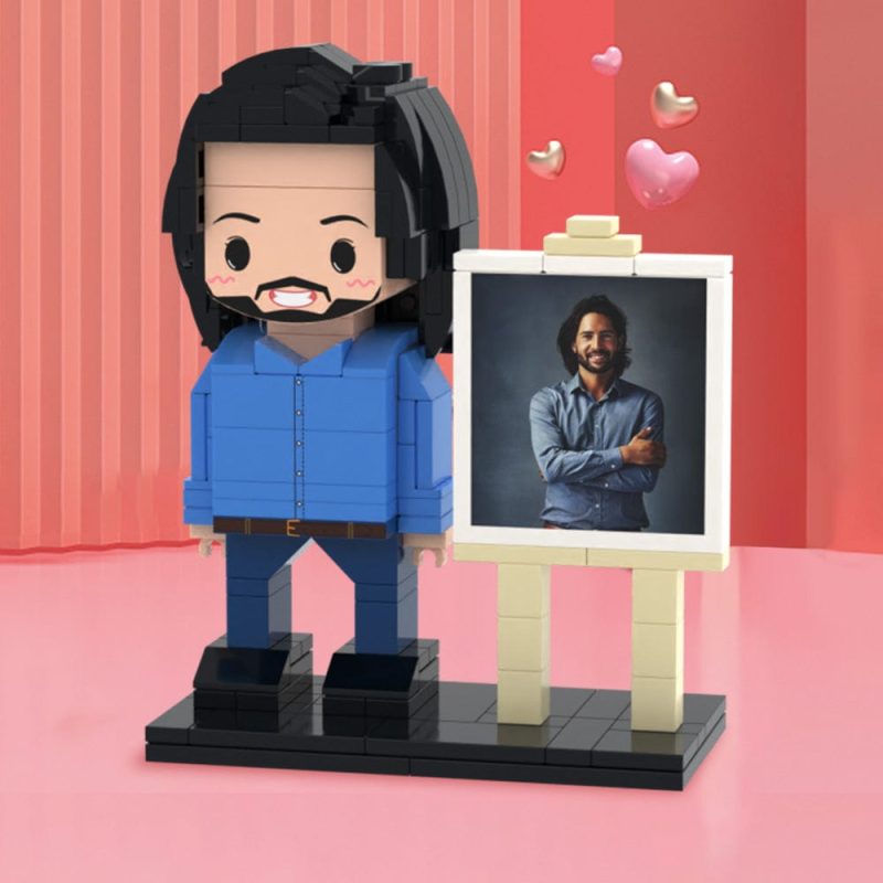 Gfits for Him Full Body Custom 1 Person Brick Figures Custom Brick Figures with Frame Small Particle Block Toy