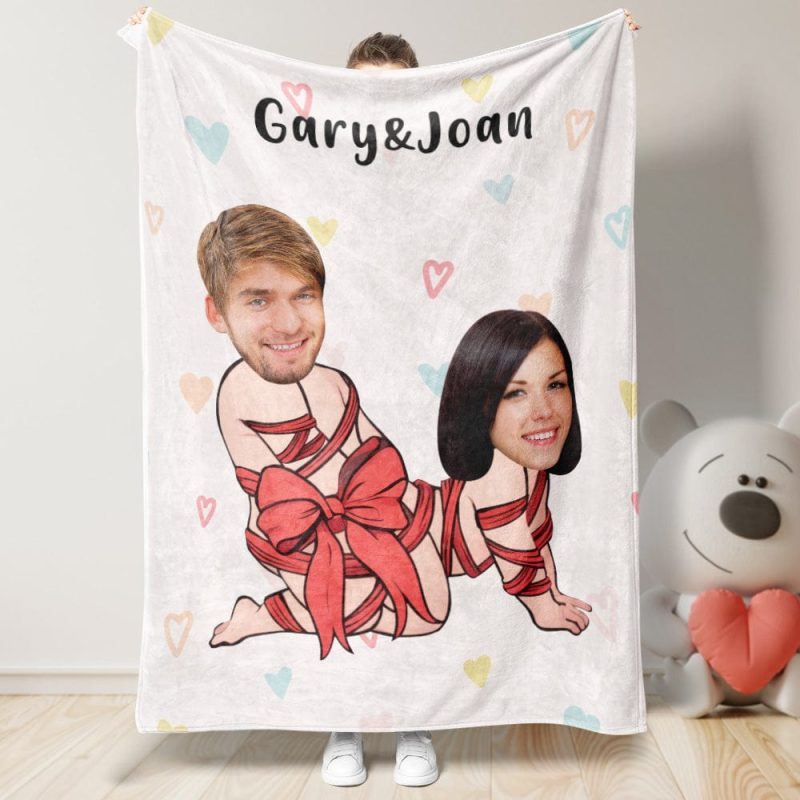 Personalized Photo Blanket Custom Faces and Names Gifts for Him