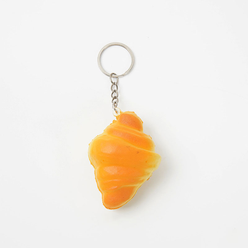 Mini Realistic Croissant PU Foam Squishy Stress Relief Toy Cute Keychain for Friend