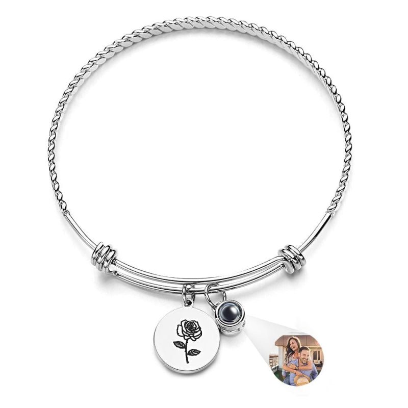Custom Projection Bracelet Birthday Flower Valentine’s Day Gift