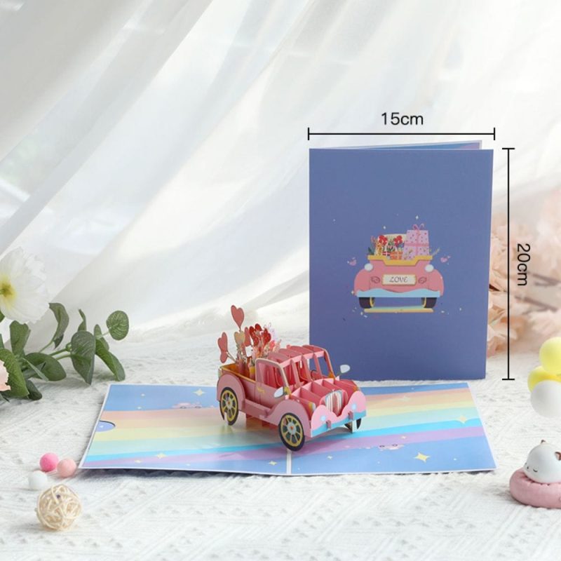 3D Creative Valentine’s Day Pop Up Card Love Car Pop Up Greeting Card
