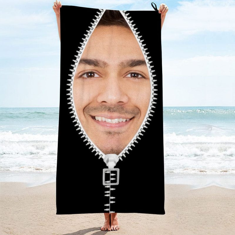 Custom Photo Towel Personalized Towel Funny Gift For Husband-Zipper