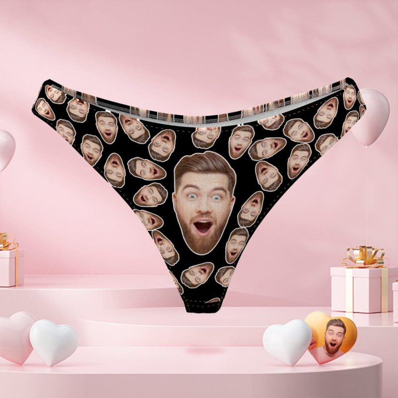Custom Boyfriend Face Thong Panties Personalized Panties Gift For Her