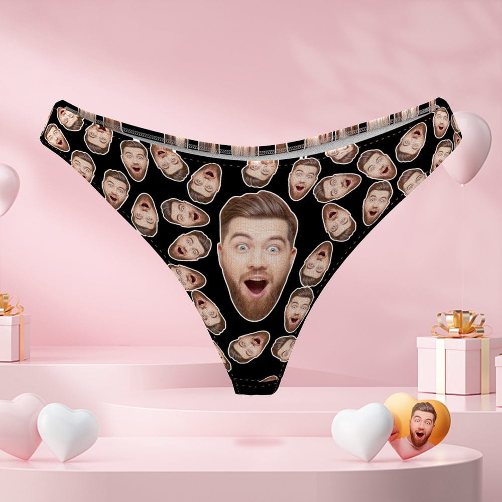 Custom Boyfriend Face Thong Panties Personalized Panties Gift For Her