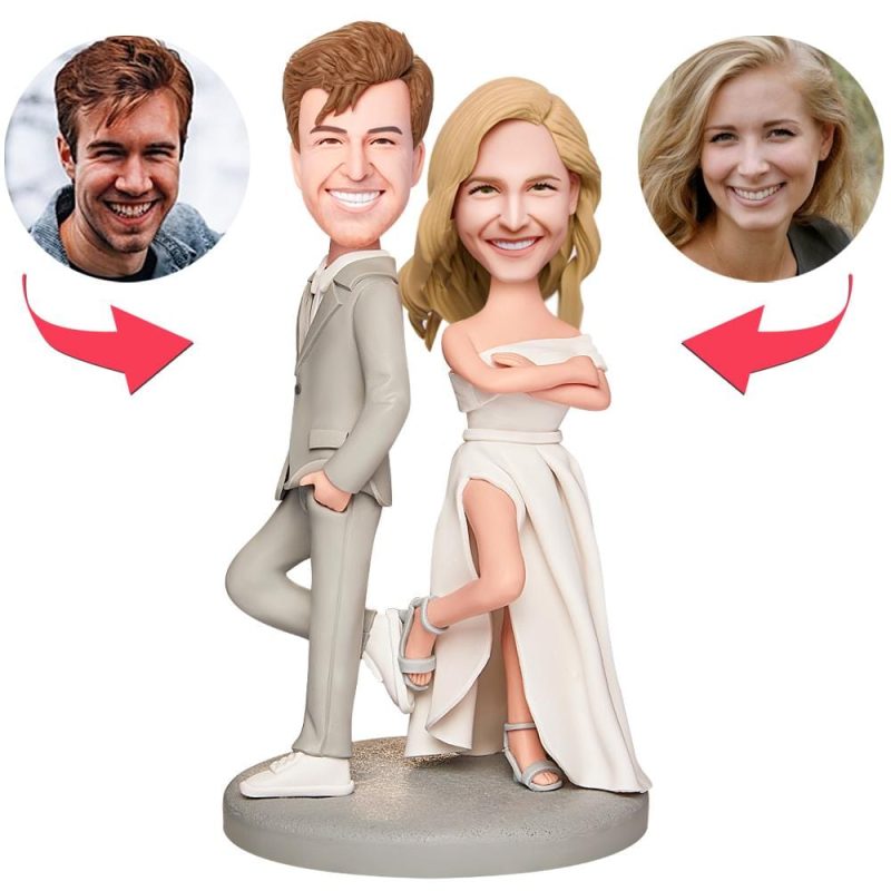 Custom Wedding Bobbleheads with Engraved Text Personalized Wedding Gifts – Husband and Wife Partner