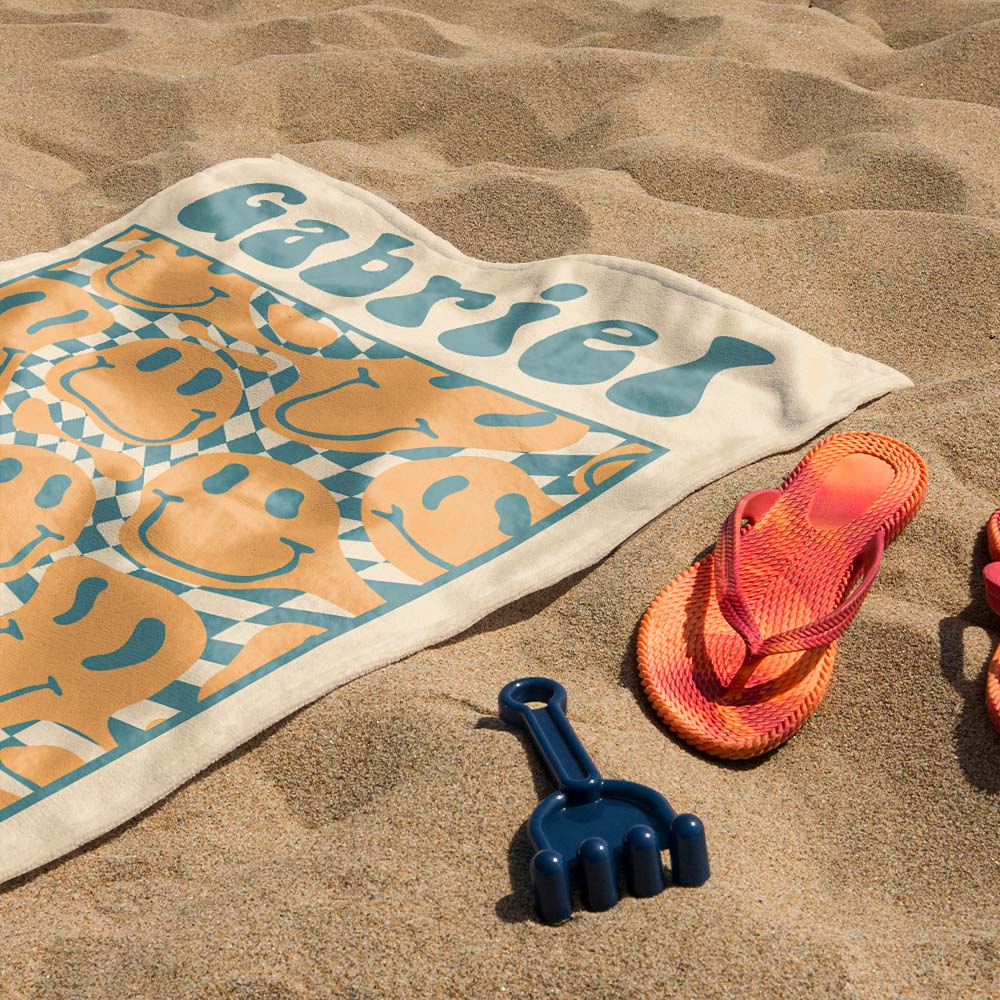 RETRO Multi Style Personalized Beach Towel Name Bath Towel Custom Pool Towel Beach Towel With Name Outside Birthday Vacation Gift - GiftLab - Image 5