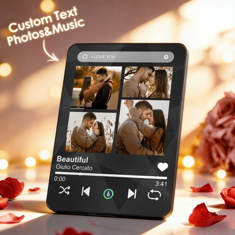Personalized Music Plaque: Custom Acrylic Photo Gift for Couples