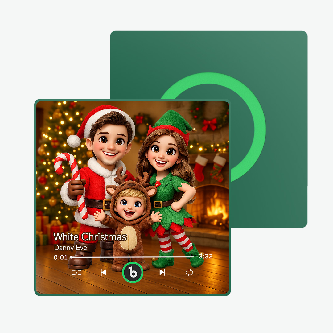 Personalized Family Christmas Caricature Portrait Music Fridge Magnet - Image 5