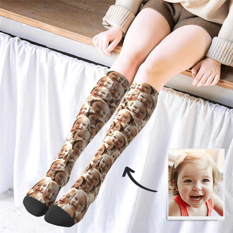 Knee High Socks with Face Baby Gift Family Gifts