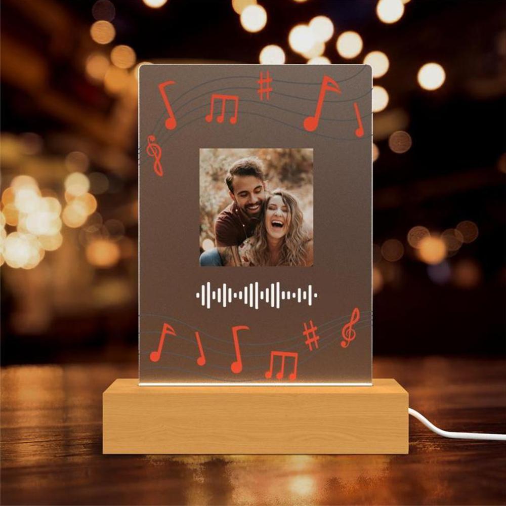 Custom Song Plaque Lamp Personalized Songy Glass Night Light Birthday Gifts