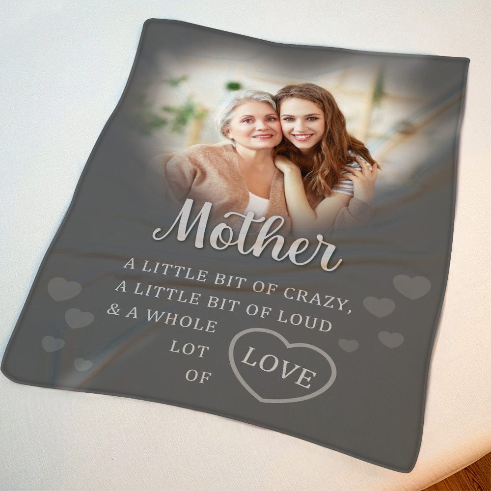 Mother's Day Blanket Personalized Photo Blanket for Mom - Grey - Image 2