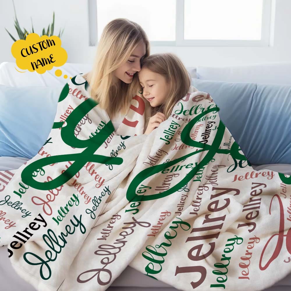 Custom Name Family Blanket Personalized Word Cloud Art Design Blanket Gift for Family - Image 5