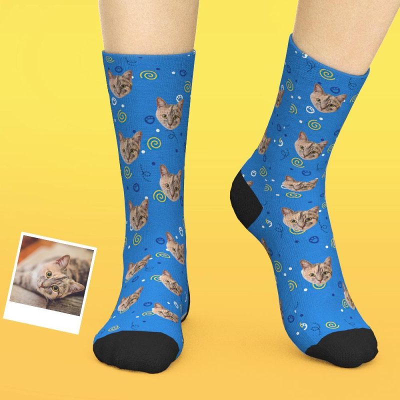 Personalized Cat Socks Custom Funny Pet Socks Christmas Gift For Cat Owner
