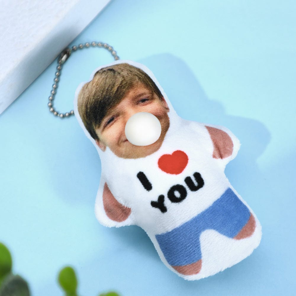 Custom MINIME Pillow Keychain with Bubble Squeeze Pocket Hug Valentine's Gifts - Image 2