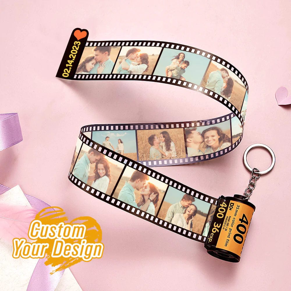 Personalized Photo and Name Film Roll Keychain Custom Camera Keychain Film Gifts for Lover - Image 2