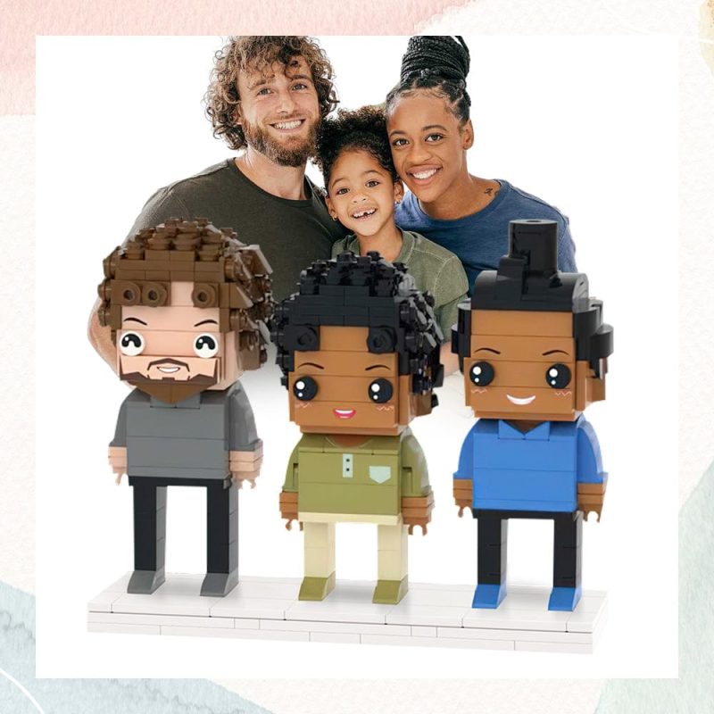 2023 Christmas Gifts Full Body Customizable 3 People Custom Brick Figures Small Particle Block