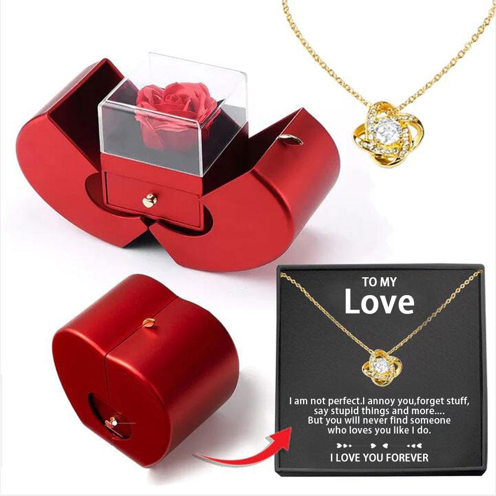 To My Love Necklace with Eternity Flower Red Rose Gift Box Set - Image 2