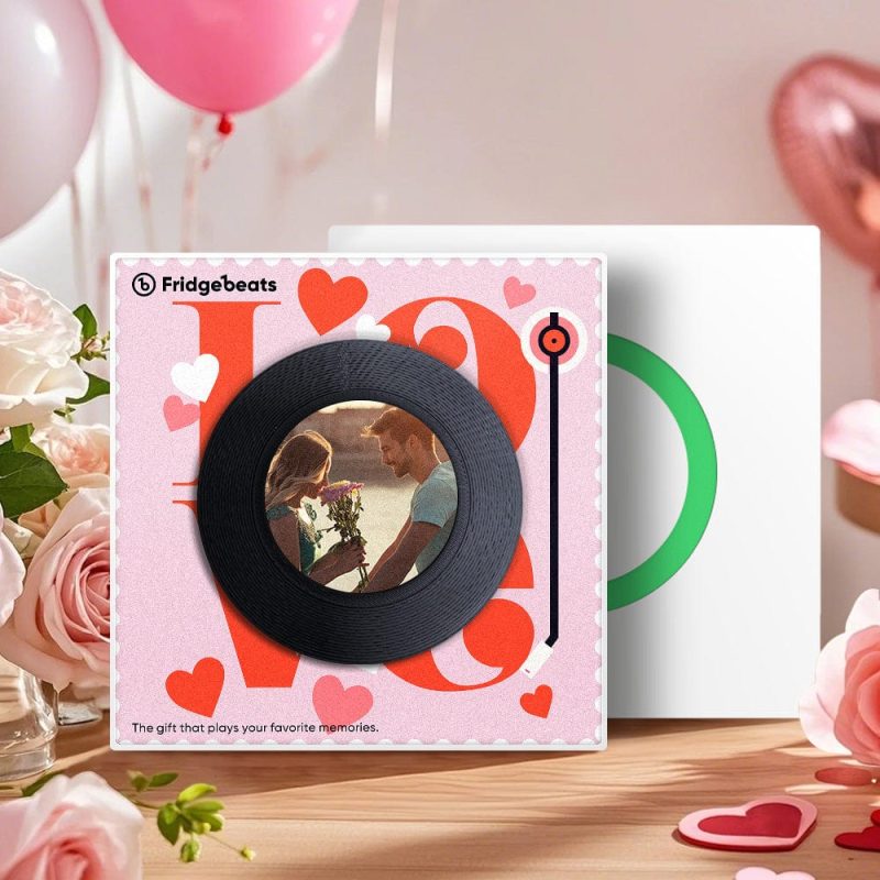 Custom Music & Photo Fridge Magnet Can Customize 1-6 Vinyl and Songs