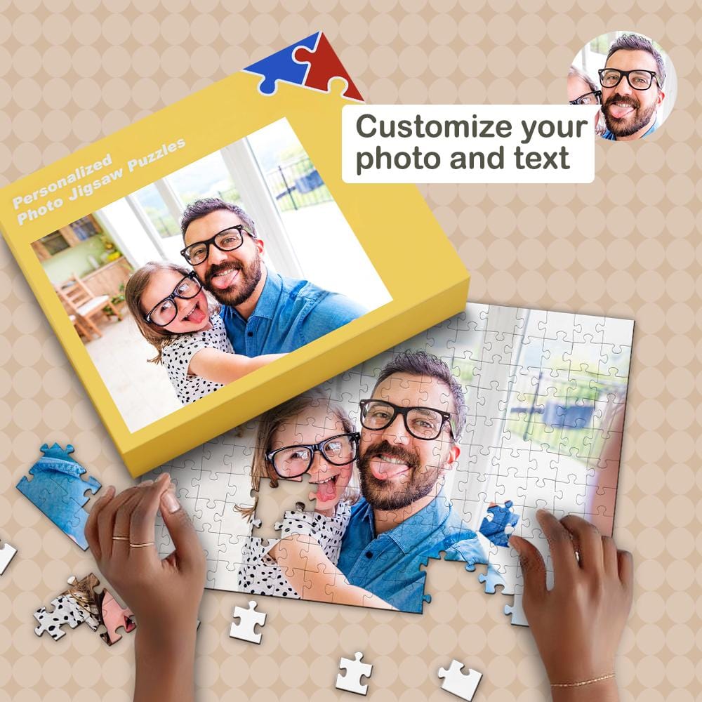 Father's Day Puzzle Personalized Picture Jigsaw Puzzle 1000 Pieces Father's Day Gift - Image 2